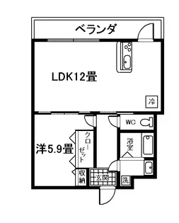 グランデージ祇園之洲【6階】の間取り