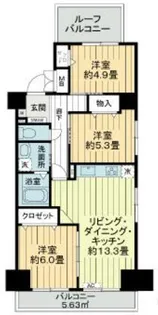 ヴェラハイツ吾妻橋【2階】の間取り