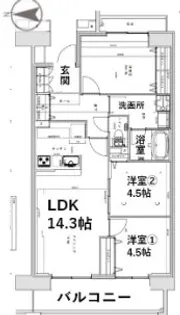 アクティ目黒駅前2号棟【1階】の間取り