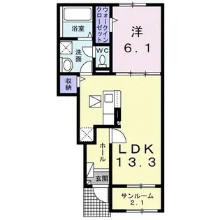 ジラソーレIII【1階】の間取り