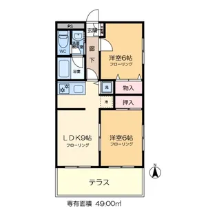 エレメント新小岩【1階】の間取り