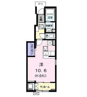 ルミエール明野【1階】の間取り