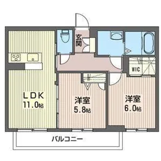 ファールラート一条【2階】の間取り
