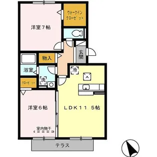 エクレール グランデ B棟【1階】の間取り