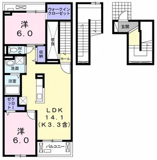 ジェルメ・ブリーズII【3階】の間取り