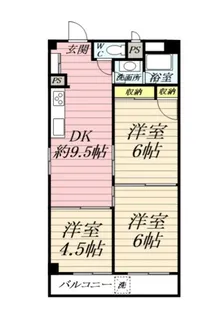 大船コーポピアネーズ【6階】の間取り