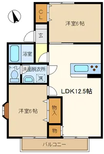 スカイハウス森田II【2階】の間取り