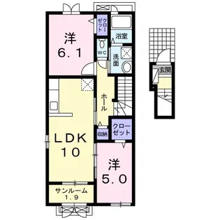 ミルキーウェイA【2階】の間取り