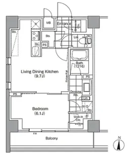 ザ・パークハビオ高円寺【1階】の間取り