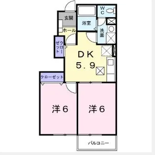 グランドゥールK【1階】の間取り