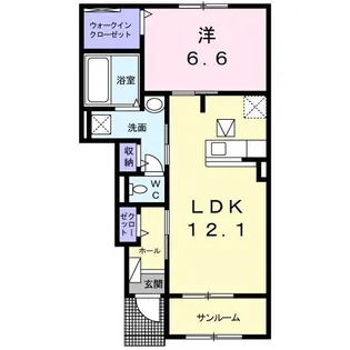 コスモス D【1階】の間取り