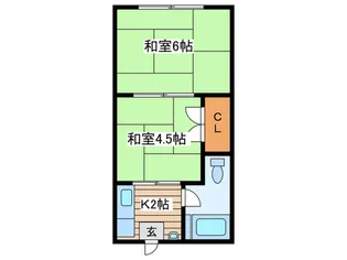 第二寿荘【1階】の間取り