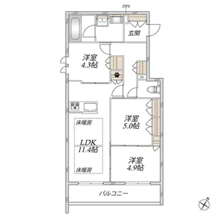 The Primrose at東松戸【3階】の間取り