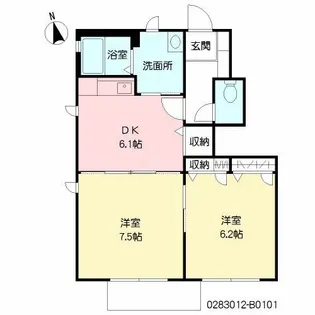 ブランシェ幸神 B棟【1階】の間取り