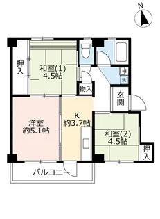 UR上高丸【5階】の間取り