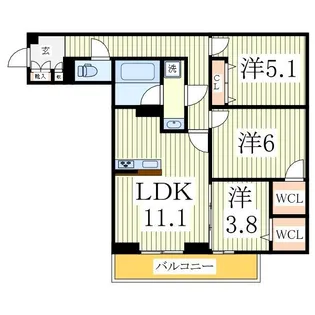 グランディール柏の葉【2階】の間取り
