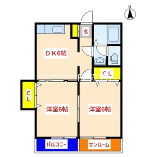 ハイアット21府中B棟【2階】の間取り