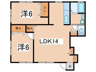 ソラーレ・コルティーレA【1階】の間取り