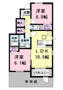ハーベストガーデンI【1階】の間取り