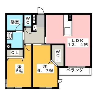 カスカード【1階】の間取り