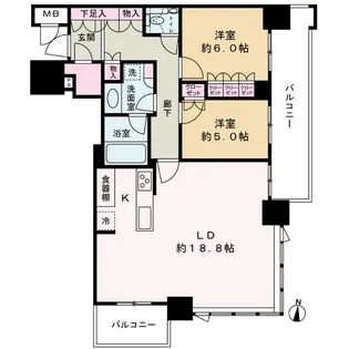 ブランズタワー梅田 North【17階】の間取り