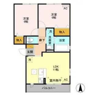 クオーレ【3階】の間取り