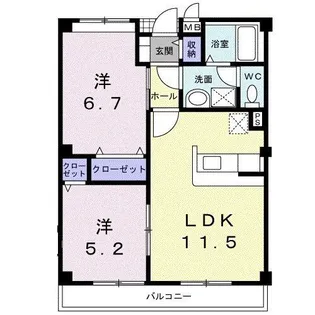 メゾン・ド・パルテール【1階】の間取り