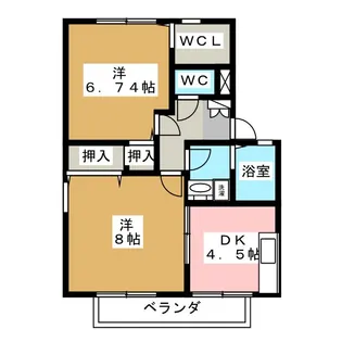 リバーサイドパレスB【1階】の間取り