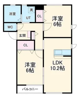 ルナレガーロD【2階】の間取り