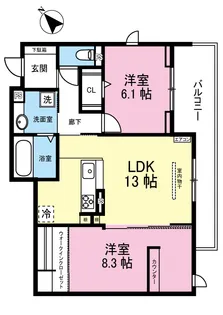 グリーンハイツB【2階】の間取り