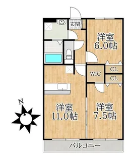 エクセルコート妙典【1階】の間取り