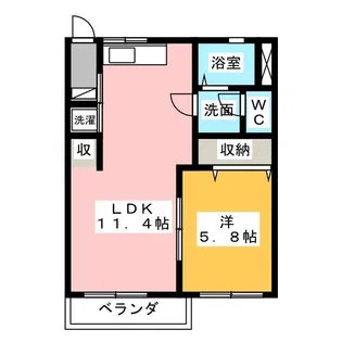 ヴィルビヴァン ミサト【2階】の間取り