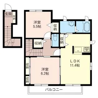 ヴェルベ-ナI【2階】の間取り