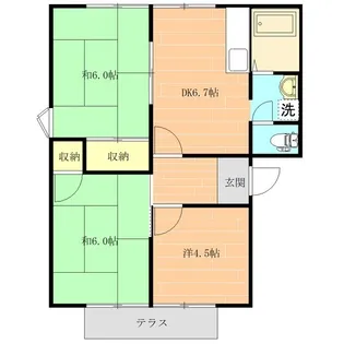 フローラル田迎【1階】の間取り