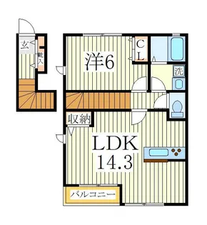 サニーウェル【2階】の間取り