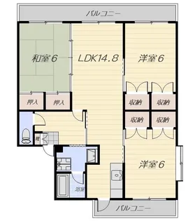 サンハイムK・Y【2階】の間取り
