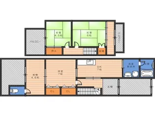 大阪府大阪市東住吉区駒川2【一戸建】の間取り