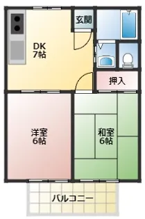 2DKの間取り画像