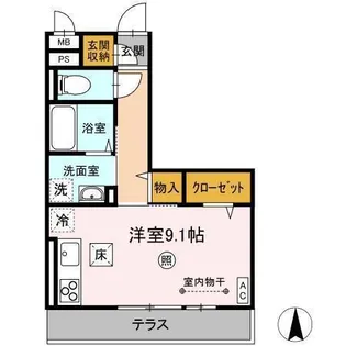 ボヌールY【1階】の間取り