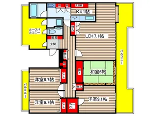 藤和八事ホームズ四番館【2階】の間取り