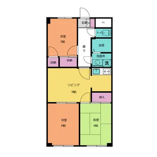 シーザースパレス野町【3階】の間取り