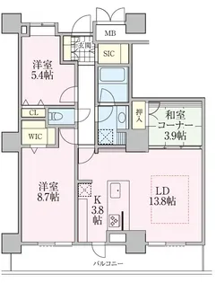 ロイヤルパークスタワー南千住【30階】の間取り