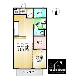 1LDKの間取り画像