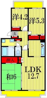 パークヒル飯山満【2階】の間取り