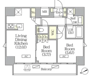 東京都荒川区町屋2【マンション】の間取り