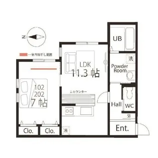 ハーミットクラブハウストゥギャザー横濱山手【2階】の間取り