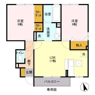 晄颯 弐【1階】の間取り