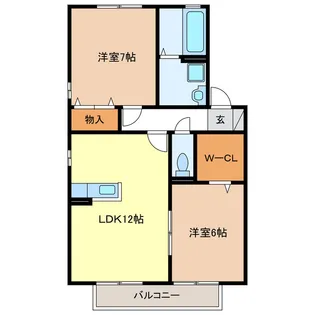 セジュールオリオン B棟【2階】の間取り