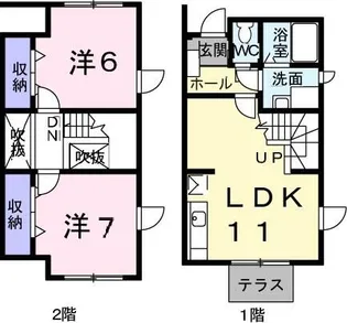 2LDKの間取り画像