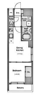 1DKの間取り画像